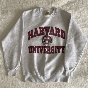 Vintage Harvard Sweatshirt Light Gray Size Small